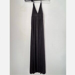 Coogi Logo Halter Neutral Whimsygoth Evening Party Maxi Dress XS-Small H4